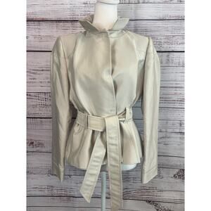 Zara Women’s Champagne Belted Blazer Coat Size Medium
